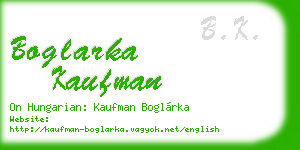 boglarka kaufman business card